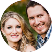Justin & Emily Norris rustic wedding couple at The White Barn